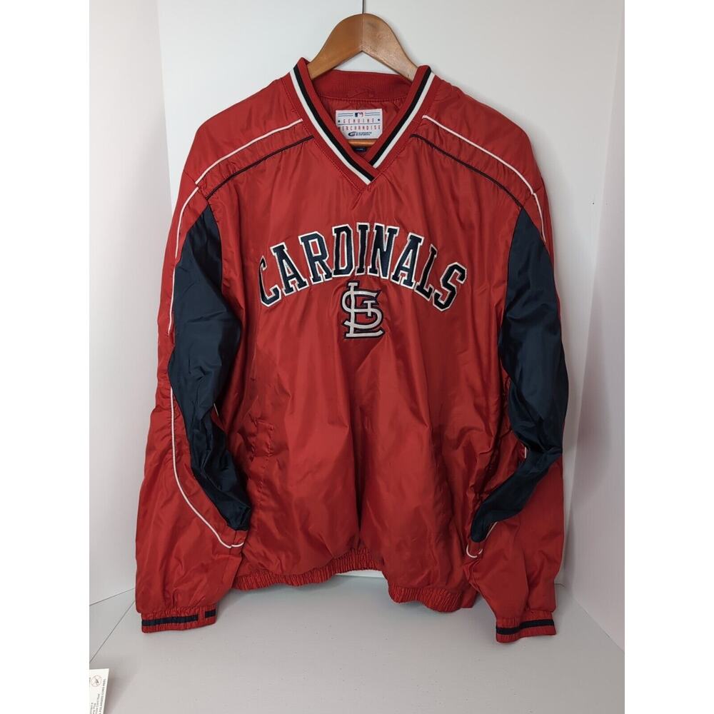 St. Louis CARDINALS MLB Genuine Merchandise V-Neck Windbreaker Mens Large